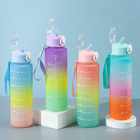 Botol Minum Motivasi 4in1 Laris Manis, Set Botol Air Motivasi 4pcs dengan Pegangan