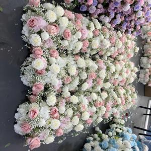 M-FR131 Camino de Mesa con Flores Rosadas, Camino de Mesa de Flores Artificiales de Seda, Decoración de Boda, Camino de Mesa de Flores para Eventos, Decoración del Hogar - Product Image 1