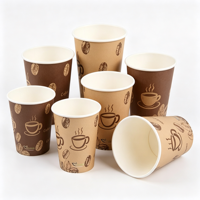 Gobelets en papier à prix d'usine, personnalisables avec logo, jetables, en kraft blanc, à paroi simple, pour café, thé et événements.