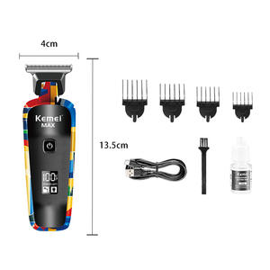 เครื่องตัดผมดิจิตอล Kemei Max Mini ลายกราฟฟิตี ชาร์จด้วย USB แบตเตอรี่ Li-Po สำหรับสัตว์เลี้ยงและคน - Product Image 2