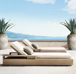 Sassanid Pure Modernism Design Outdoor Teak Furniture Poolside <span class=keywords><strong>Marbella</strong></span> Teak Chaise - Product Image 1