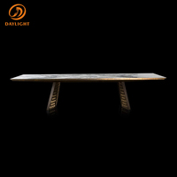 Table à manger en marbre de style villa italienne de luxe, style minimaliste moderne, table à manger personnalisée pour hôtel, ensemble de chaises, meubles de maison