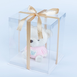 Boîte d'emballage rigide carrée transparente en plastique pour gâteau de mariage avec couvercle transparent - Product Image 1