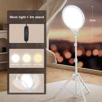 Anneau lumineux LED souple de 36 cm avec trépied de sol de 2 m, lumière d'appoint bicolore, panneau lumineux pour la photographie, idéal pour les diffusions en direct et les tournages vidéo