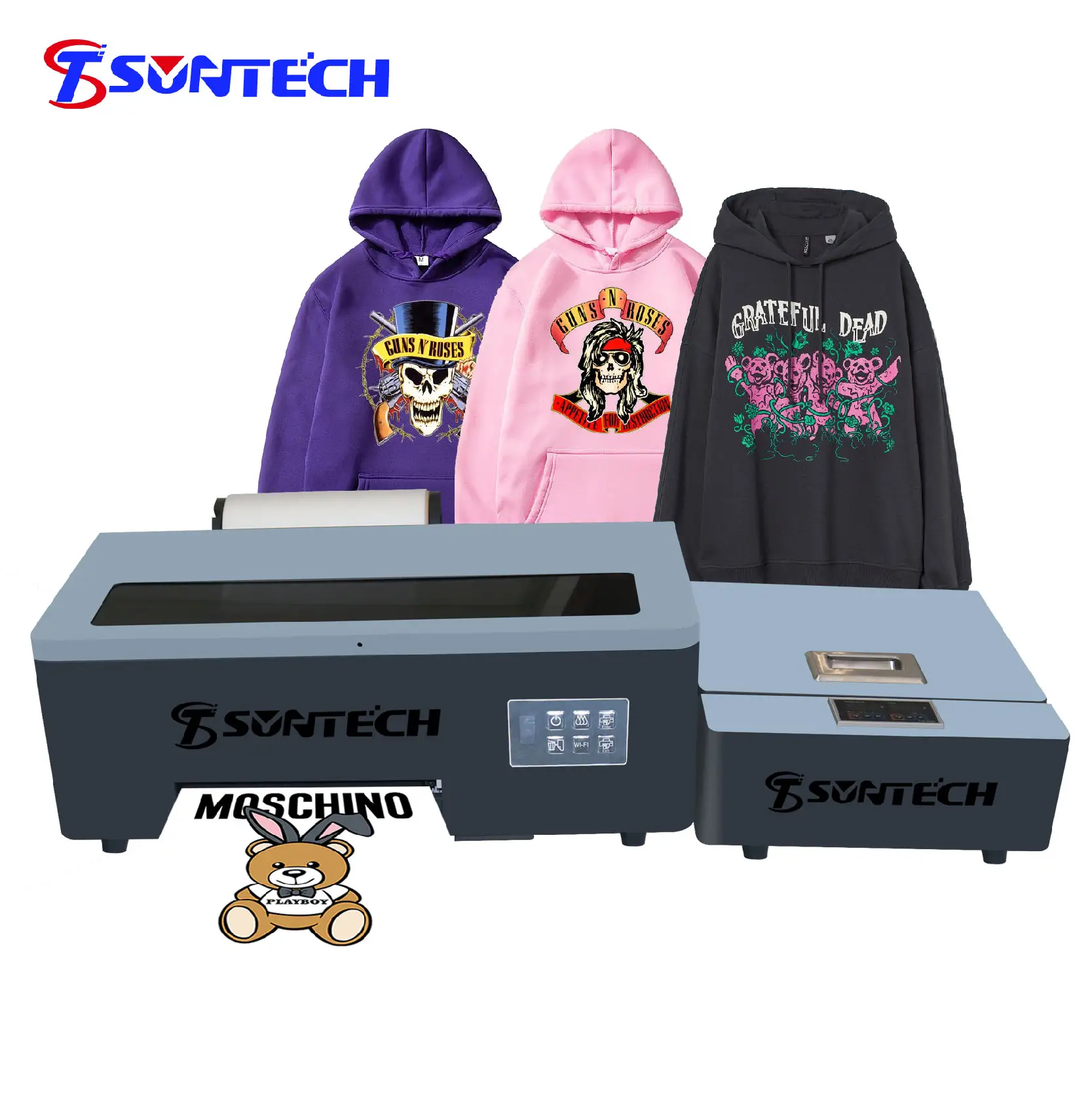 Suntech Impressora digital para camisetas, cabeça de impressão digital A3 DTF XP600 de alta velocidade, máquina de impressão de camisetas de 30 cm, 2024