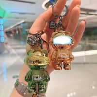 Porte-clés Ours Lumineux Tendance, Breloque de Sac LED Mignonne, Pendentif Personnalisable pour Femmes et Filles, Idées Cadeaux