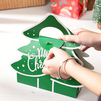 Conception personnalisée Mignonne boîte d'emballage cadeau détachable de Noël pour emballage de cadeau Bonbons Pomme Boîte de papier spéciale de luxe avec poignée