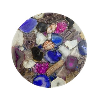 Mesa Redonda Moderna Más Vendida con Tapa de Piedra de Ágata Multicolor para Comedor, Decoración de Mesa de Centro de Lujo con Suministro Mundial - Product Image 1