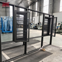Fenêtre coulissante moderne en alliage d'aluminium pour extérieur, design arche avec grilles métalliques, verre pare-balles, antivol, certifiée Energy Star