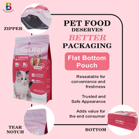 Pochette alimentaire écologique personnalisée, paquet de sacs zip-lock pour la nourriture, pochette à fond plat, sac de nourriture pour animaux de compagnie