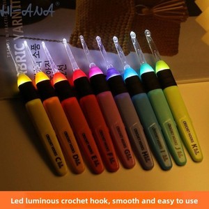 Portable LED Lumineux Crochet Set 9 Modèles En Plastique Chandail Cheveux Aiguilles À Coudre Kit D'accessoires pour Lumineux Tricotage Cheveux Tressage - Product Image 2