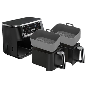 Plaques de cuisson rectangulaires en silicone antiadhésif réutilisables de qualité alimentaire, faciles à plier, pour la cuisson au four à domicile, les gâteaux et les friteuses à air chaud - Product Image 1