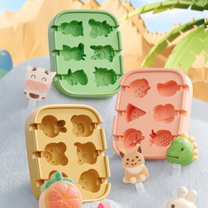 Moule à glace en silicone de qualité alimentaire, motif dessin animé mignon, pour bâtonnets de glace, glaçons et bâtonnets de fromage faits maison pour enfants - Product Image 1
