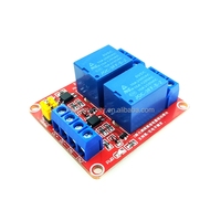 Module relais 2 canaux 5V 12V 24V avec carte rouge, isolation optocoupleur, sortie à déclenchement par niveau haut/bas