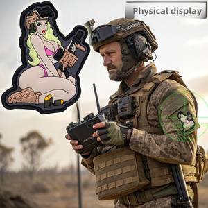 ตราสัญลักษณ์รูปผีเสื้อ PVC ยางพิมพ์ลายธงแบบติดตีนตุ๊กแก ผ้าหรูหราพิมพ์ลายสกรีน ปักลาย 3 มิติ Tactical Girl แบบกำหนดเองได้ - Product Image 2