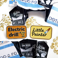 Ensemble de badges en métal émaillé sur mesure, thème outils, avec logo personnalisé, épinglettes, vente en gros, fabricant OEM ODM, collection cadeau