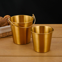 Seau à glace en acier inoxydable 304 de qualité alimentaire, style coréen, pour bière, vin, snacks, frites, fêtes et bars