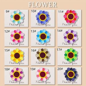 Custom Iron on Embroidered Colorful Smile Face Sun Flower Patches for Clothing Bag Decoration - Product Image 3