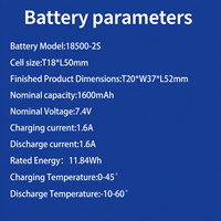Batterie au lithium polymère rechargeable OEM 7,4 V 1600 mAh 2S avec connecteur JST pour dispositif médical OEM