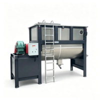 Mélangeur à ruban horizontal industriel de 500 kg, machine de mélange de poudre en acier inoxydable sur mesure pour les applications alimentaires, chimiques et de peinture