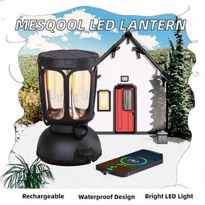 Camping <b>Lantern</b> Rechargeable 6000mAh 650LM LED Waterproof <b>Solar</b> Hand Crank Emergency <b>Power</b> Outages Hurricane 200 Hours - Product Image 2