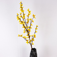 Bunga Forsythia Kuning Kain Buatan Berkualitas Tinggi Modern Ramah Lingkungan untuk Thanksgiving, Wisuda, Natal, Halloween