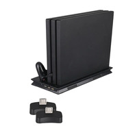 Nouveau support de charge ultra-mince pour PS4 PRO avec double ventilateur de refroidissement USB, support de manette et dissipateur de chaleur