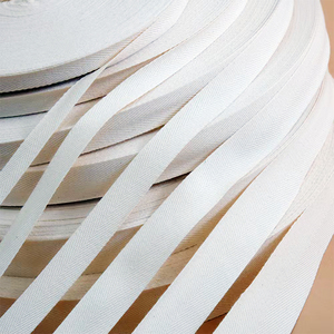 Dây vải cotton <span class=keywords><strong>twill</strong></span> 100% nguyên chất, kiểu xương cá, thân thiện với môi trường, rộng 6mm~50mm, thêu sọc, có thể tùy chỉnh màu sắc & logo - Product Image 1