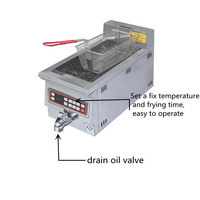OURUITE JBT-15TC Friteuse Électrique Professionnelle avec Thermostat, 3KW, Acier Inoxydable Argenté, 220V, 1 Pièce, Certifiée CE