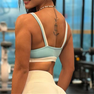 <span class=keywords><strong>Soutien</strong></span>-gorge de <span class=keywords><strong>sport</strong></span> respirant et rembourré pour femme, avec logo personnalisé, idéal pour la course et le yoga, coloris contrastés populaires - Product Image 2