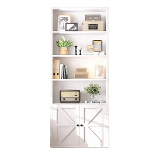 Estanterías de madera blancas de 6 niveles con puertas de armario, estanterías de <span class=keywords><strong>suelo</strong></span> y armarios de almacenamiento de oficina para oficina en casa, sala de estar - Product Image 1