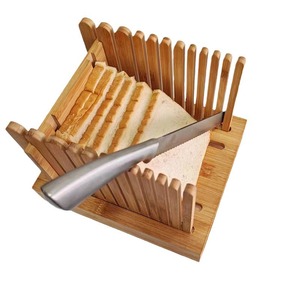 Cortador de pan de bambú con hoja cuadrada de acero inoxidable de 8 pulgadas para uso doméstico - Product Image 5