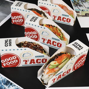 Boîtes alimentaires jetables personnalisées en papier kraft en forme de taco en vrac pour nachos, tacos, barbecue, frites et sushis-Taco Creations - Product Image 3