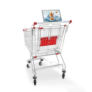 Bems 10 pulgadas con batería WiFi 4G Carrito de supermercado Señalización digital y pantallas Pantalla de publicidad Carrito de compras reproductores de anuncios