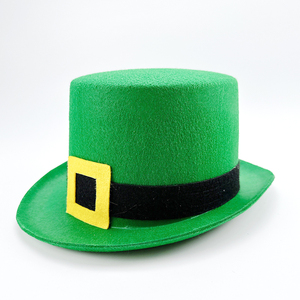 Chapeau d'habillage de <span class=keywords><strong>magicien</strong></span> couleur soie plume verte irlandaise chapeau de Lincoln en Nylon de nouvel an <span class=keywords><strong>pour</strong></span> décorations de fête d'artistes de scène - Product Image 6