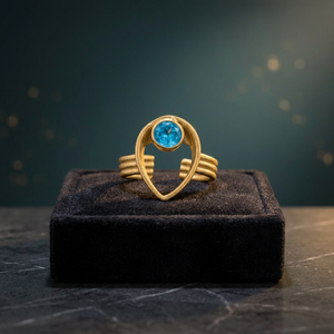 Anillo de Oro Chapado en Rodio con un Azul Majestuoso y un Cristal Azul Cautivador, Ideal para Mujeres y Niñas - Product Image 5