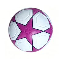 Ballon de football taille 5 en PU sans couture, 32 panneaux, motif étoile macaron gaufré, absorption des chocs, vol stable, personnalisable avec logo, vente en gros