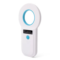 Lector de Microchip HUIERDUN HED001 134.2, Lector de Códigos de Barras FDX-B, Lector RFID para Ganado, Plástico Blanco/Negro