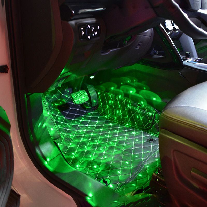 GULI J10 Car USB Aluminum Alloy Starry Ambient Light Interior Decorative Multicolor Gradient Sound-controlled LED Atmosphere