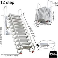 Nouveau modèle 01 12 étapes blanc grenier mural pliant Loft échelle rétractable pliable escalier Extension Pulldown Cargo Lift