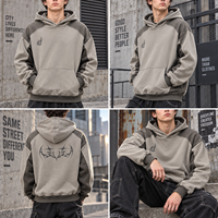 Sweat à capuche personnalisé bicolore 380 GSM coupe oversize imprimé lourd pour homme, haute qualité, OEM, faible MOQ, fournisseur en gros
