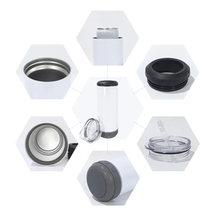 Vente en gros de refroidisseurs de canettes à sublimation <span class=keywords><strong>4</strong></span> en 1 de 16 oz avec un seul haut-parleur noir, gobelet isotherme, 25 pièces/boîte - Product Image 5