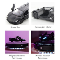 Coche de juguete magnético flotante al por mayor con LED, escala 1:36, modelo de coche de aleación de aluminio ABS con lámina de refrigeración