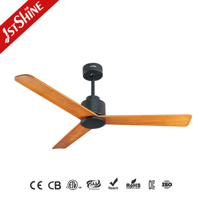 Ventilateur de plafond intelligent composés de 9 en 1, avec lames en bois, noyer coudé, grand débit d'air, d'origine péruvienne - Product Image 2