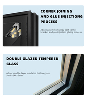 Ventana Oscilobatiente de Aluminio con Drenaje Oculto, Diseño Personalizado, Gran Venta para Villas, Estilo Moderno