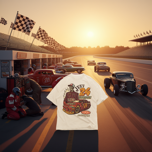 T-shirt Grafica Skeleton Racer Vintage Anni '90, Maglietta Oversize Streetwear Racing, T-shirt Hot Rod Car Art Motorsport per Uomo Donna - Product Image 3