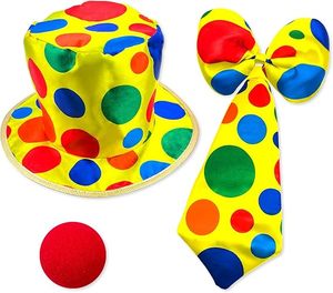 Gran oferta, sombrero de copa de payaso de lunares Multicolor para Halloween, suministros de vestir de payaso, conjunto de accesorios de disfraz de circo de Carnaval - Product Image 1
