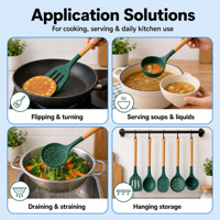 Ustensiles de cuisine en silicone de haute qualité pour la maison, spatule antiadhésive avec manches en bois