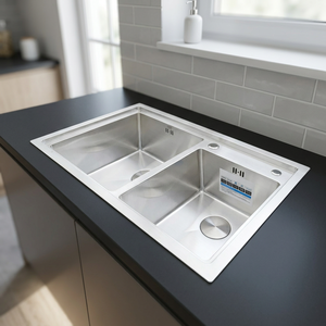 Premium 304 Stainless Steel Double Basin <b>Kitchen</b> <b>Sink</b> Anti Scratch Nano Black Handmade Farmhouse <b>Sink</b> 2026 - Product Image 1