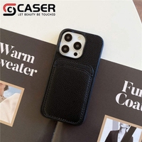 Couverture de téléphone en cuir PU de qualité supérieure pour Iphone 17 16 15 Pro Max Durable antichoc luxe Style d'affaires fente pour carte arrière couleur Pure